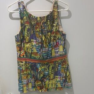 NWT Anthropologie Multicolor Artistic Tank Top